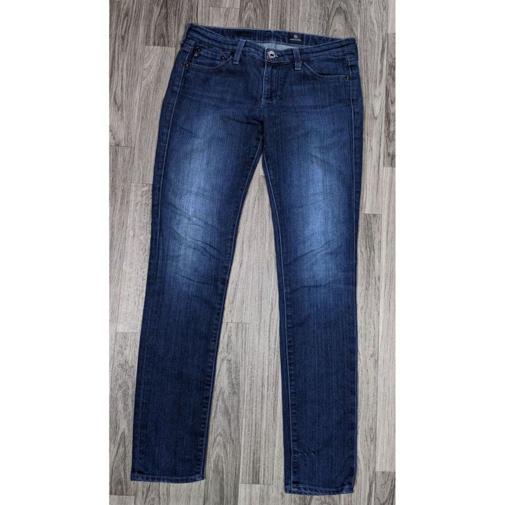 Adriano Goldschmied Womens Size 27 R Pockets Embroidered Skinny Denim Blue Jeans